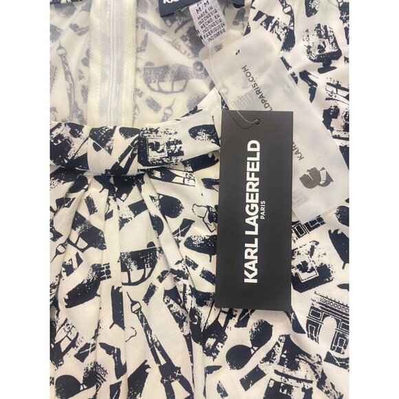 Karl Lagerfeld Paris Taxi Sunglass Print Top NWT Medium - Picture 5 of 6